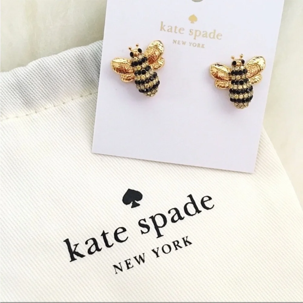 Kate Spade Picnic Perfect Pave Bee Stud Earrings